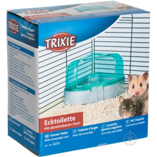 Corner Toiltet With Roof and Litter Scoop for Hamsters Mice Gerbil 