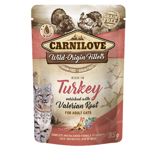 Carnilove® Cat Pouches Turkey enriched with Valerian Root 85gr
