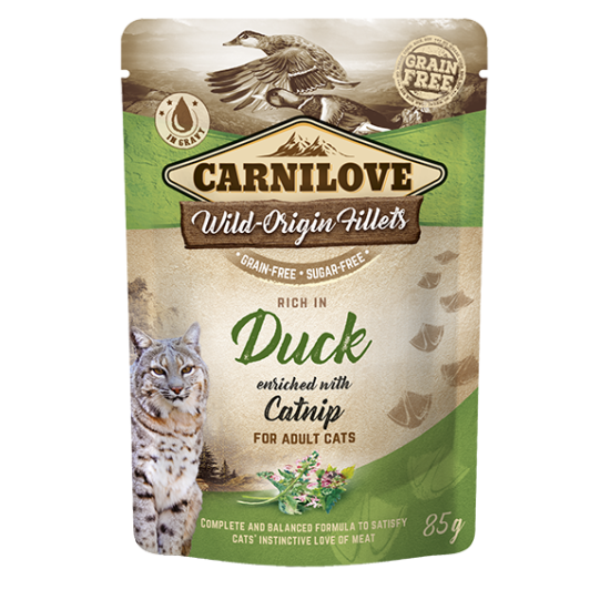 Carnilove® Cat Pouches Duck enriched with Catnip 85gr