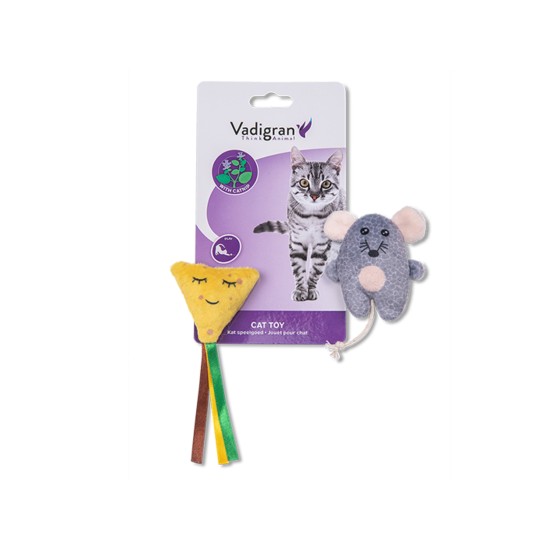 CAT TOY SET OF MOUSE AND CHEESE 13 cm