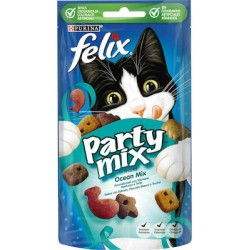 Purina Felix Party Mix Λιχουδιές Σνακ Γάτας με Σολομό, Μπακαλιάρο & Πέστροφα 60gr 