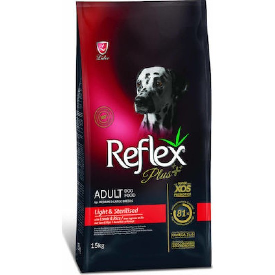 Reflex Plus Medium/Large Light & Sterilised Adult Lamb 15kg