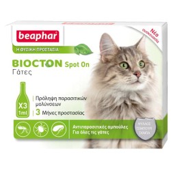 Beaphar Biocton Spot On Cat Αντιπαρασιτικές Αμπούλες για γάτες περιέχει 3 φιαλίδια