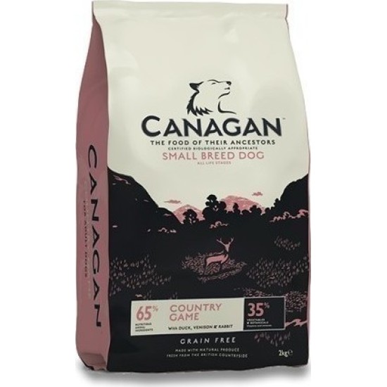 CANAGAN SMALL BREED COUNTRY GAME GRAIN FREE ΜΕ ΠΑΠΙΑ, ΕΛΑΦΙ ΚΑΙ ΚΟΥΝΕΛΙ 2kg