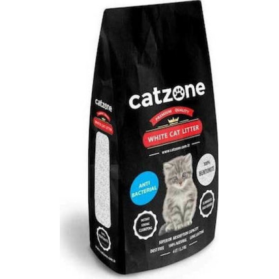 Catzone White Cat Litter Άμμος Γάτας Natural Antibacterial Clumping 5kg