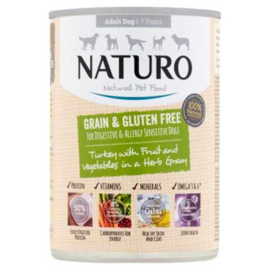 NATURO GRAIN FREE TURKEY WITH FRUIT AND VEGETABLES 390gr
