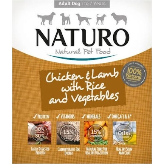 Naturo Adult Αρνί / Κοτόπουλο / Λαχανικά / Ρύζι 400gr