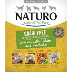 Naturo dog gf chicken potato & veggies Tray 400gr