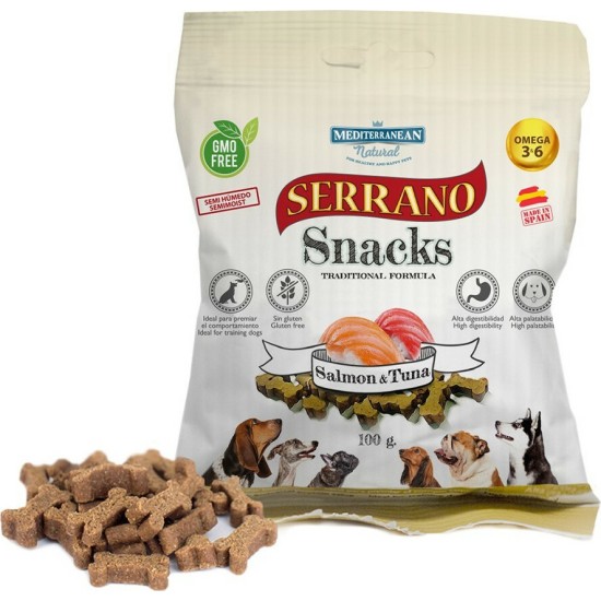 Mediterranean Natural Serrano Μικρές Μπουκιές με Σολομό και Τόνο 100gr