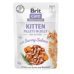 Brit Care® Kitten Pouches Fillets in Jelly Savory Salmon 85gr