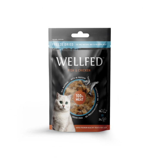 Wellfed Λιχουδιές Freeze Dried Κοτόπουλο & Ψάρι 24gr