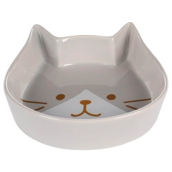 FEEDING AND DRINKING BOWL CAT KAPO CERAMIC GREY HEAD 250ML 13x15x3CM