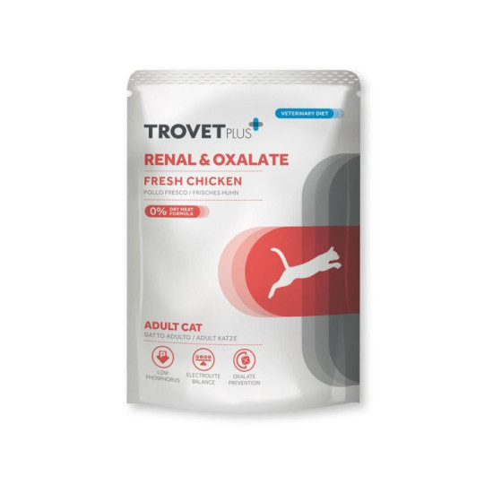 TrovetPlus Adult Cat Renal & Oxalate Fresh Chicken Υγρή Τροφή Γάτας με Κοτόπουλο 85gr