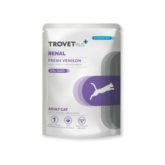 TrovetPlus Adult Cat Renal Fresh Venison Υγρή Τροφή Γάτας με Ελάφι 85gr
