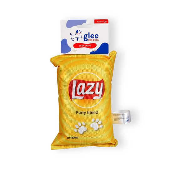 GLEE ΠΑΙΧΝΙΔΙ ΣΚΥΛΟΥ LAZY CHIPS SQUEAΚΥ 20x15cm