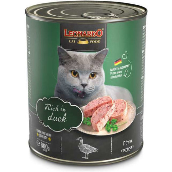 Leonardo Κονσέρβα Γάτας Duck 800gr