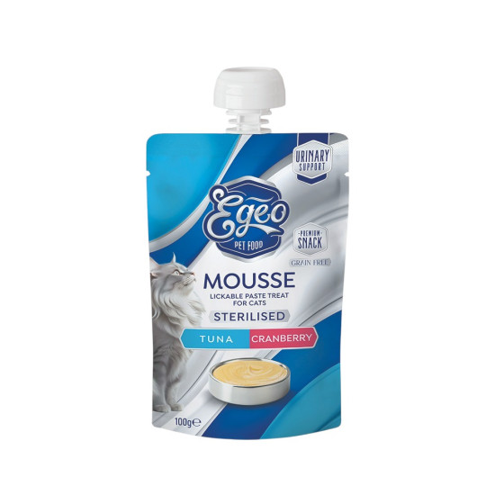 EGEO CAT MOUSSE STERILIZED TUNA, KRILL & CRANBERRY 100g