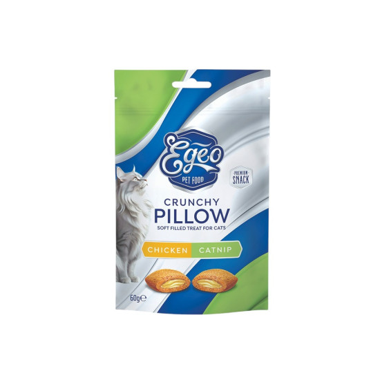 EGEO CAT CRUNCHY PILLOWS BAKED CHICKEN & CATNIP 60g