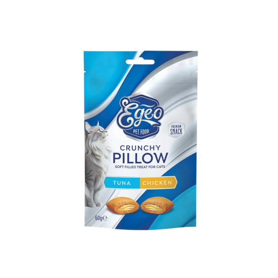 EGEO CAT CRUNCHY PILLOWS TUNA & ROASTED CHICKEN 60g