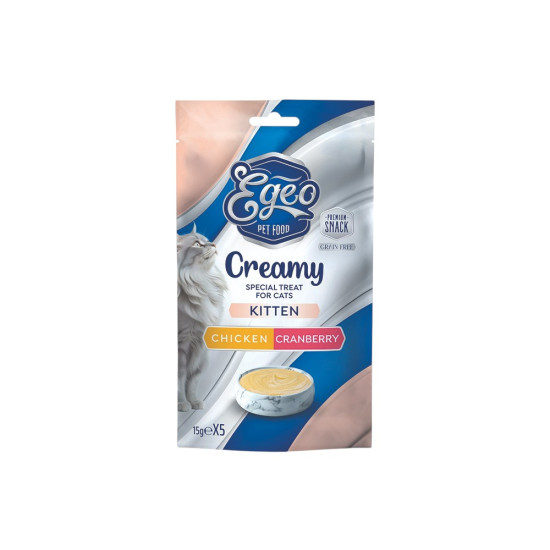 EGEO KITTEN CREAMY CHICKEN & CRANBERRY 5x15g