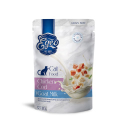 EGEO ADULT CAT ME KOTOΠΟΥΛΟ ΜΠΑΚΑΛΙΑΡΟ ΚΑΙ ΚΑΤΣΙΚΙΣΙΟ ΓΑΛΑ POUCH 85gr