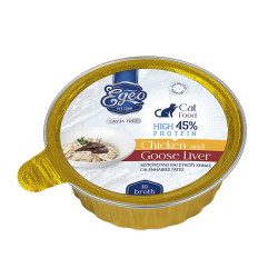 EGEO ADULT CAT HIGH PROTEIN 45% ME ΚΟΤΟΠΟΥΛΟ ΚΑΙ ΣΥΚΩΤΙ ΧΗΝΑΣ ΣΕ ΖΩΜΟ 80gr