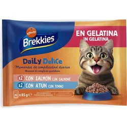 BREKKIES Adult Σολομός & Tόνος σε ζελέ 85grx4x15