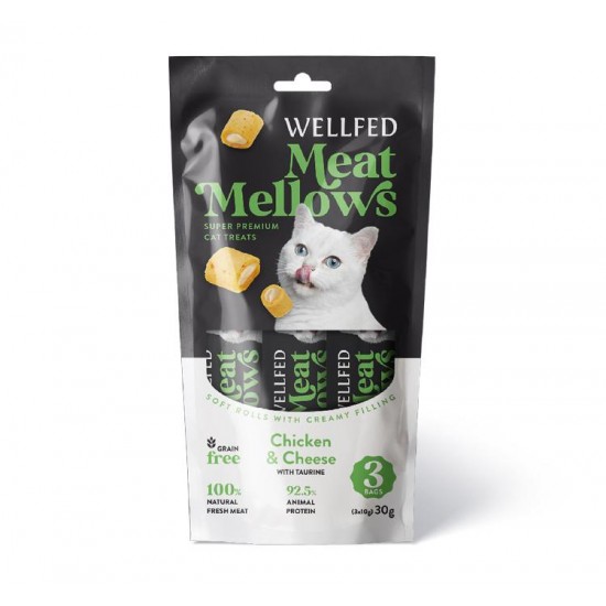 Λιχουδιά Γάτας Wellfed Meat Mellows Chicken & Cheese 30gr