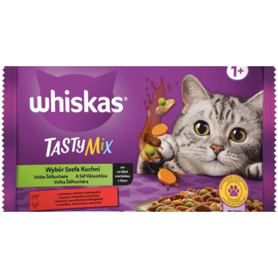 WHISKAS TASTY MIX σε Σάλτσα με Επιλογές του Σεφ 4x85gr