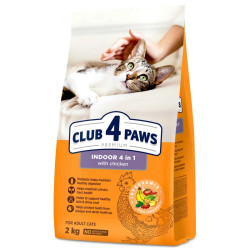 Ξηρή Τροφή Γάτας Club 4 Paws Premium Indoor 4 in 1 με Κοτόπουλο 2kg