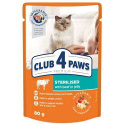 Club 4 Paws Sterilized με βοδινό σε ζελέ 80gr