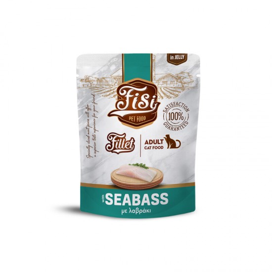 FISI Fillet Cat Adult Seabass in jelly in pouches 300gr