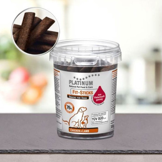 Platinum Fit-Sticks Μαγειρευτή Λιχουδιά Σκύλου Κοτόπουλο & Αρνί 300gr
