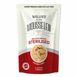 Wellfed Υγρή Τροφή Γάτας Mousselen Sterililised Chicken & Krill 40gr