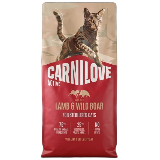 Ξηρά Τροφή Carnilove Active Cat Adult Sterilised Lamb & Wild Boar 400gr