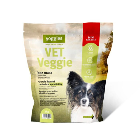 Ξηρά Τροφή Σκύλου VET Veggie, Χωρίς Κρέας, με Προβιοτικά, Ψυχρής Έκθλιψης (Cold Pressed) mini  Yoggies 2kg