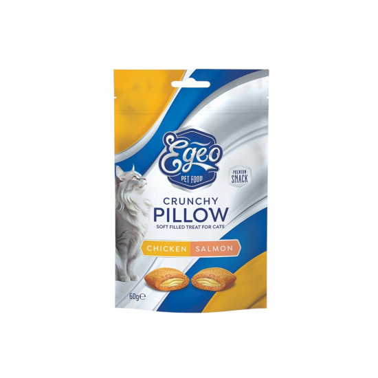 EGEO CAT CRUNCHY PILLOWS BAKED CHICKEN & SALMON 60g