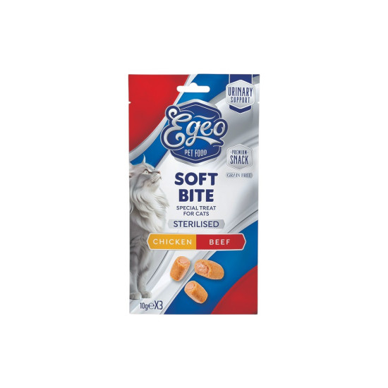 EGEO CAT SOFT BITES STERILIZED CHICKEN & BEEF 30g