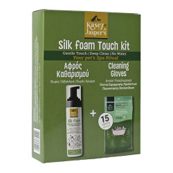 Kasey & Jasper’s SilkFoam Dry Touch Set Σετ Στεγνού Καθαρισμού για Σκύλους Αφρός 200ml & 30 Γάντια Μίας Χρήσης