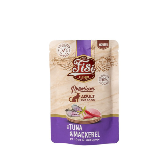 FISI  MOUSSE CAT ADULT TONO & ΣΚΟΥΜΠΡΙ 80gr