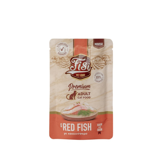 FISI CAT ADULT ΚΟΚΚΙΝΟΨΑΡΟ HAIR & SKIN 80gr