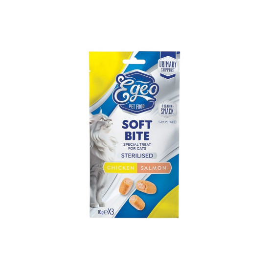 EGEO CAT SOFT BITES STERILIZED CHICKEN & SALMON 30g