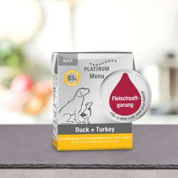 PLATINUM MENU Μαγειρευτή (FSG) Υγρή Τροφή Σκύλου, Πάπια & Γαλοπούλα 375g