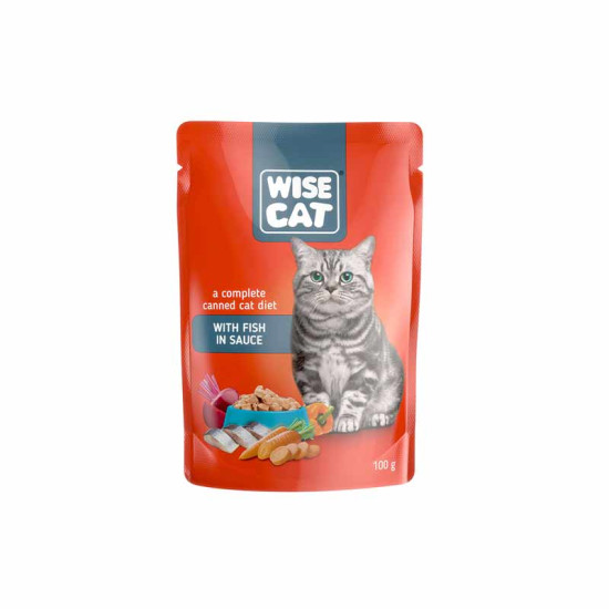 Wise Cat with Fish σε Σάλτσα 100gr