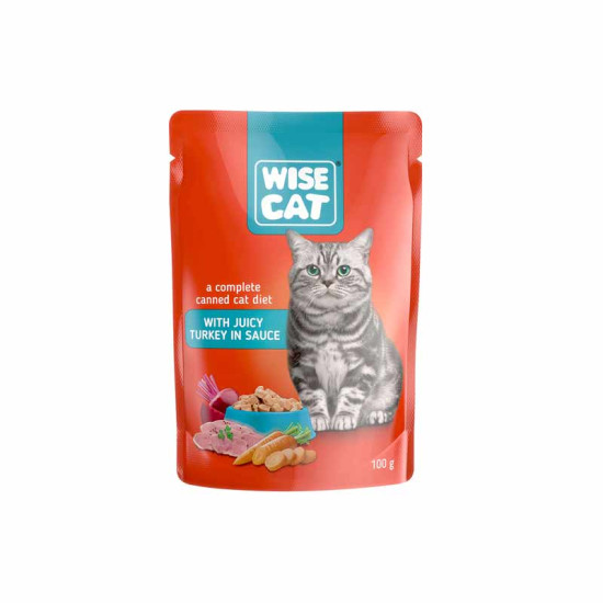 Wise Cat with Juicy Turkey σε Σάλτσα 100gr