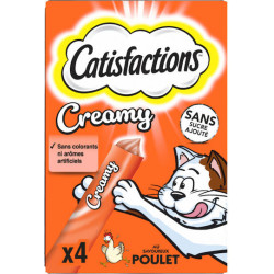 Catisfactions Λιχουδιές Creamy με κοτόπουλο για γάτες και γατάκια 4X10g