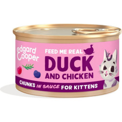 edgard cooper Duck and Chicken - Chunks in Sauce for kittens 85g