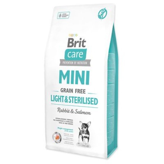 Brit Care Mini® Dog Grain Free Light & Sterilised rabbit & salmon 7kg