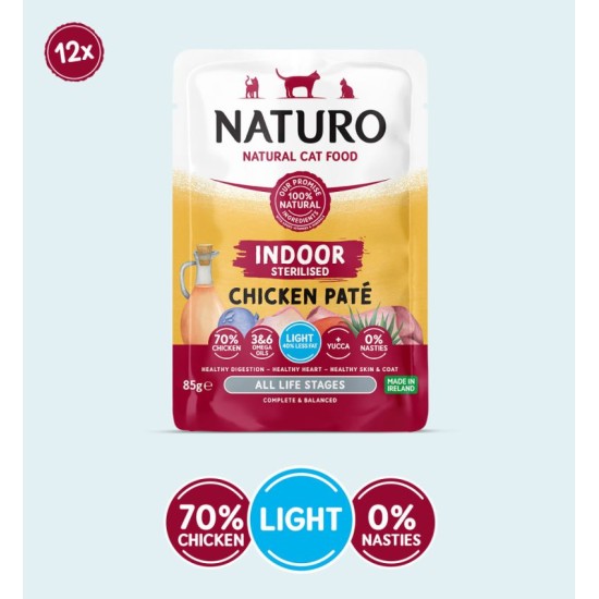 Naturo Cat Grain Free Indoor Sterilised Chicken Paté 85g