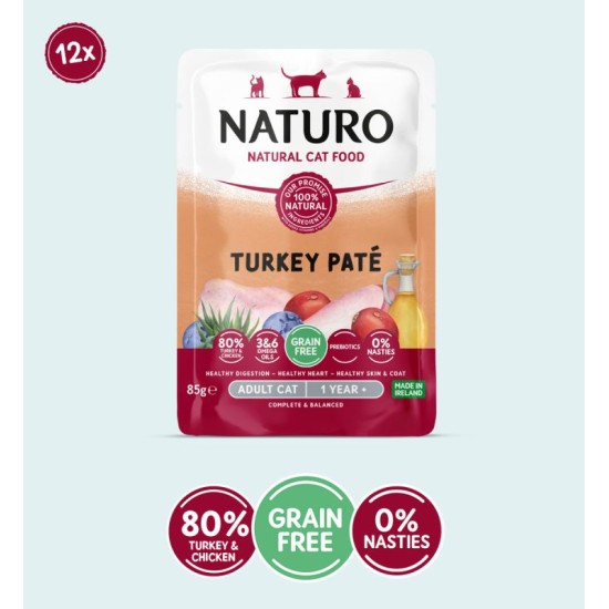 Naturo Cat grain free Turkey Paté Pouch 85g